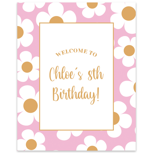 Sweet Daisies Party Sign Template