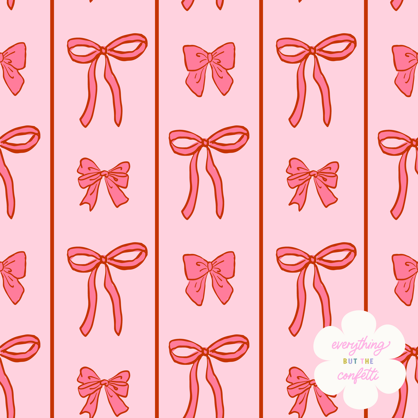 "Bows and Stripes" Seamless Digital Pattern