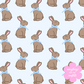 "Chocolate Bunnies" (Blue) Seamless Digital Pattern