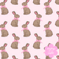 "Chocolate Bunnies" (Pink) Seamless Digital Pattern