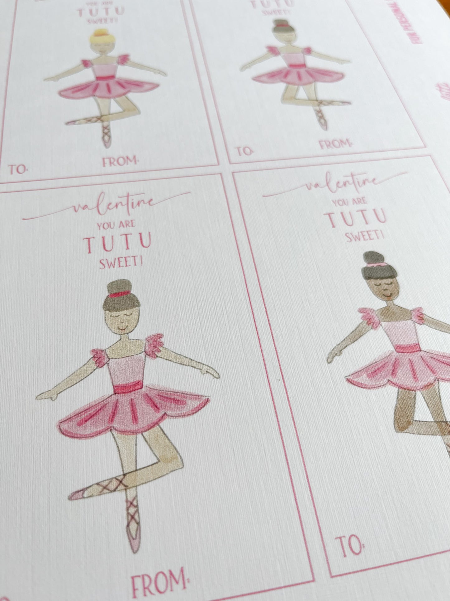Ballerinas Valentine Cards Printable