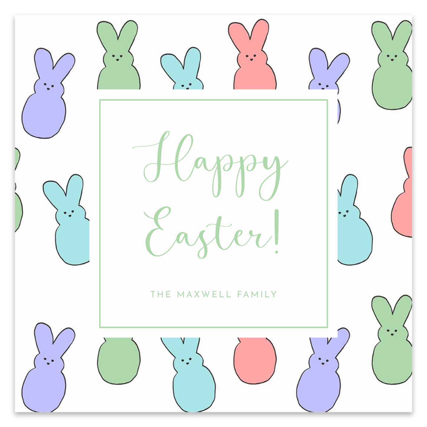 Easter Bunnies Favor Tag Template