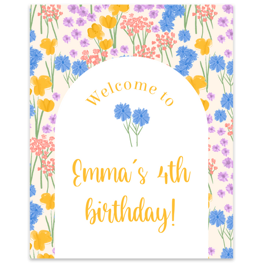 Wildflowers Party Sign Template