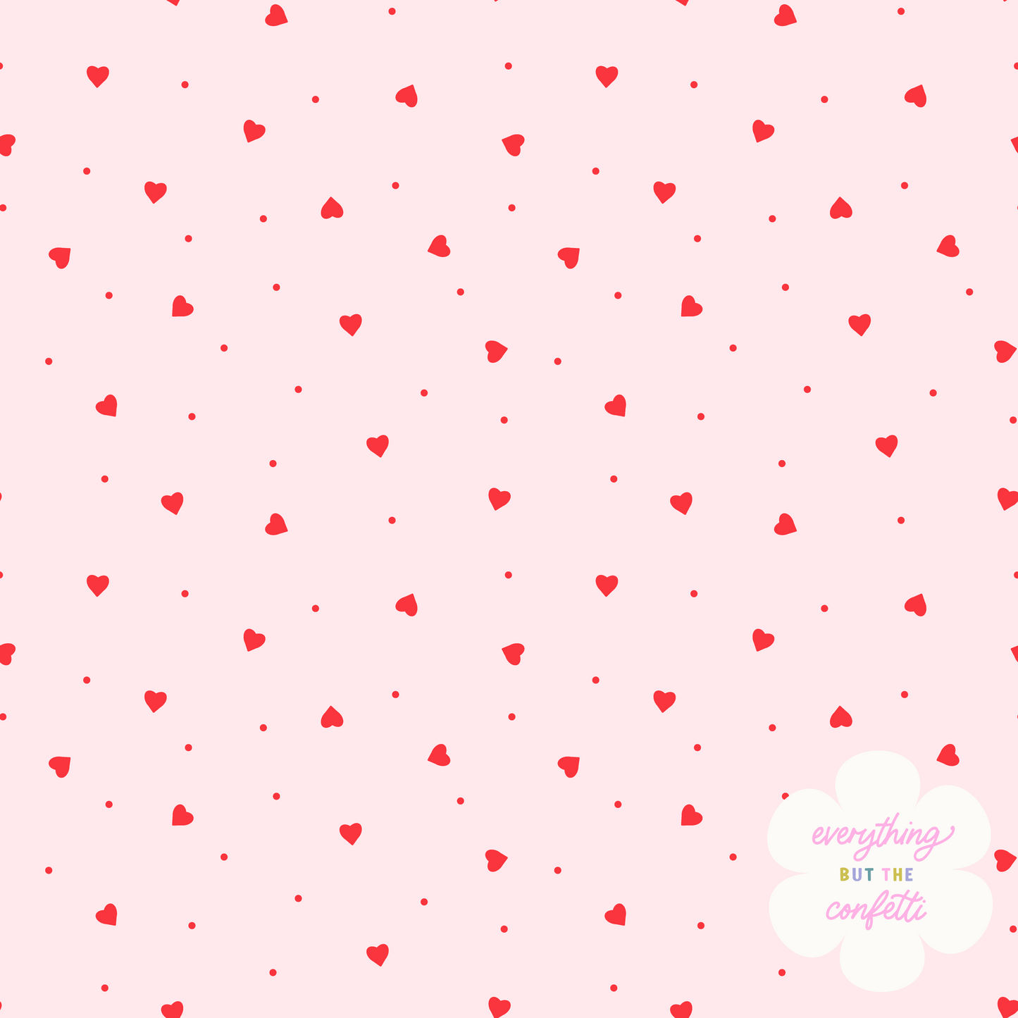 "Mini Heart Confetti" Seamless Digital Pattern