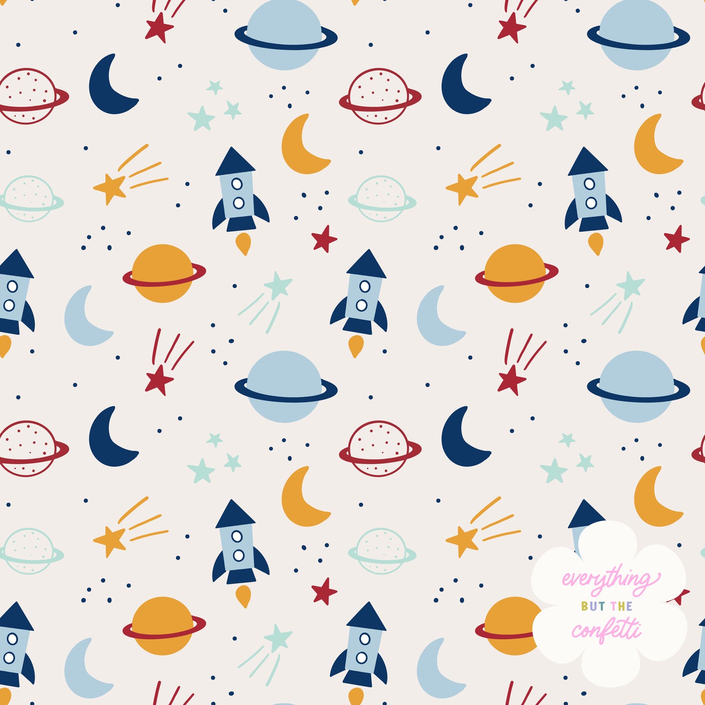 "Outer Space" Seamless Digital Pattern