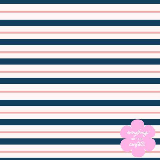 "Seaside Stripes" (Pink) Seamless Digital Pattern