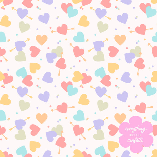 "Sweetheart Confetti" Seamless Digital Pattern
