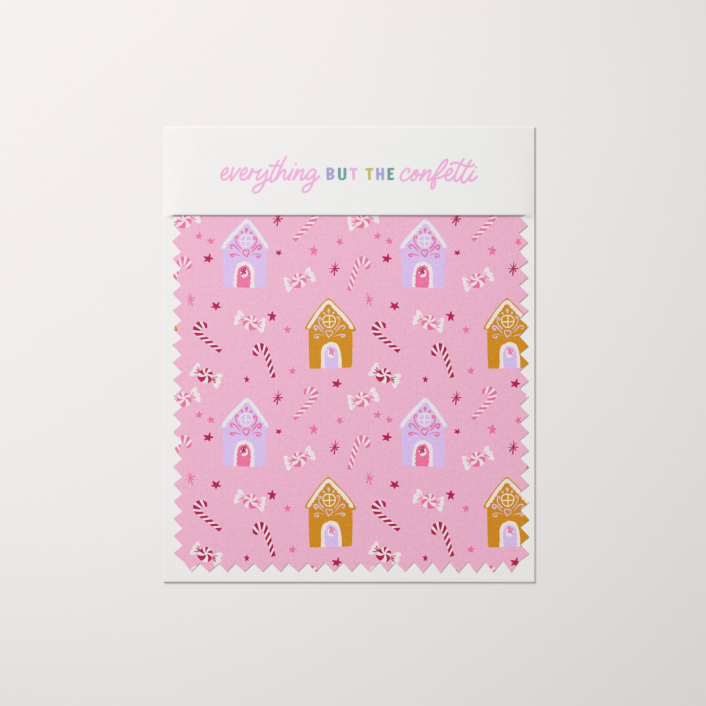 "Gingerbread Wonderland" (Pastel Pink) Seamless Digital Pattern