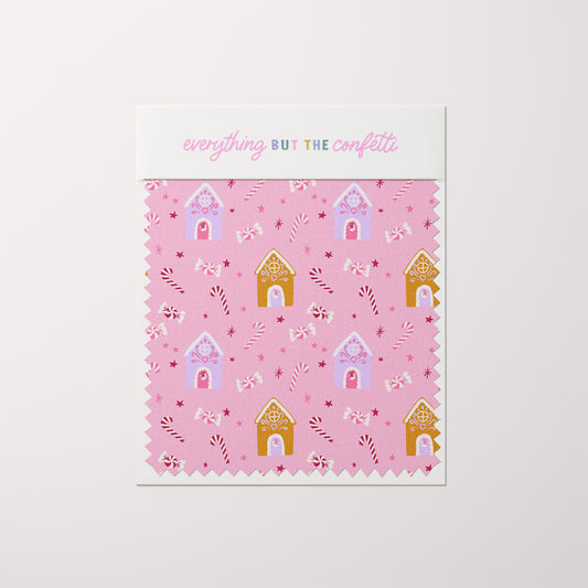 "Gingerbread Wonderland" (Pastel Pink) Seamless Digital Pattern