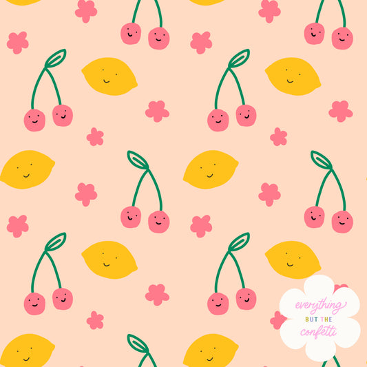 "Lemons and Cherries" Seamless Digital Pattern