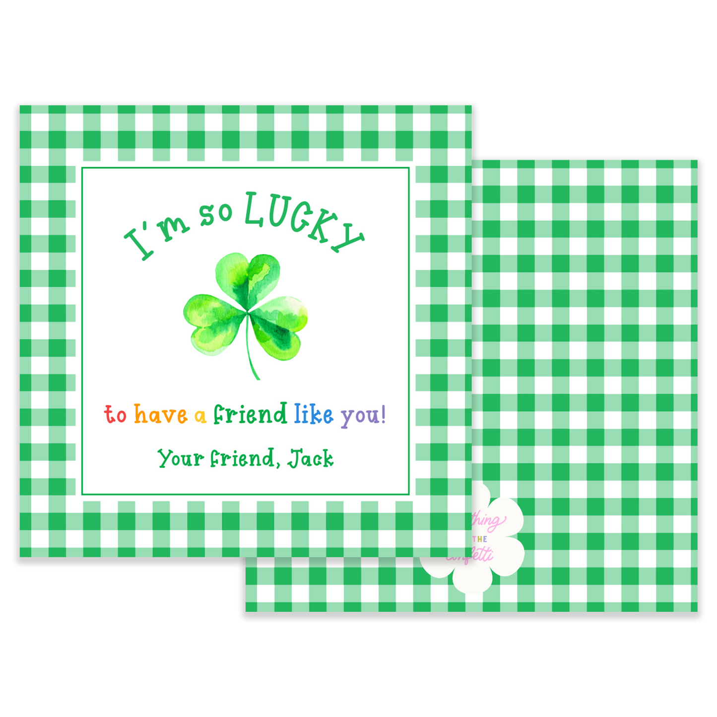 St. Patrick's Day Shamrock Favor Tag Template