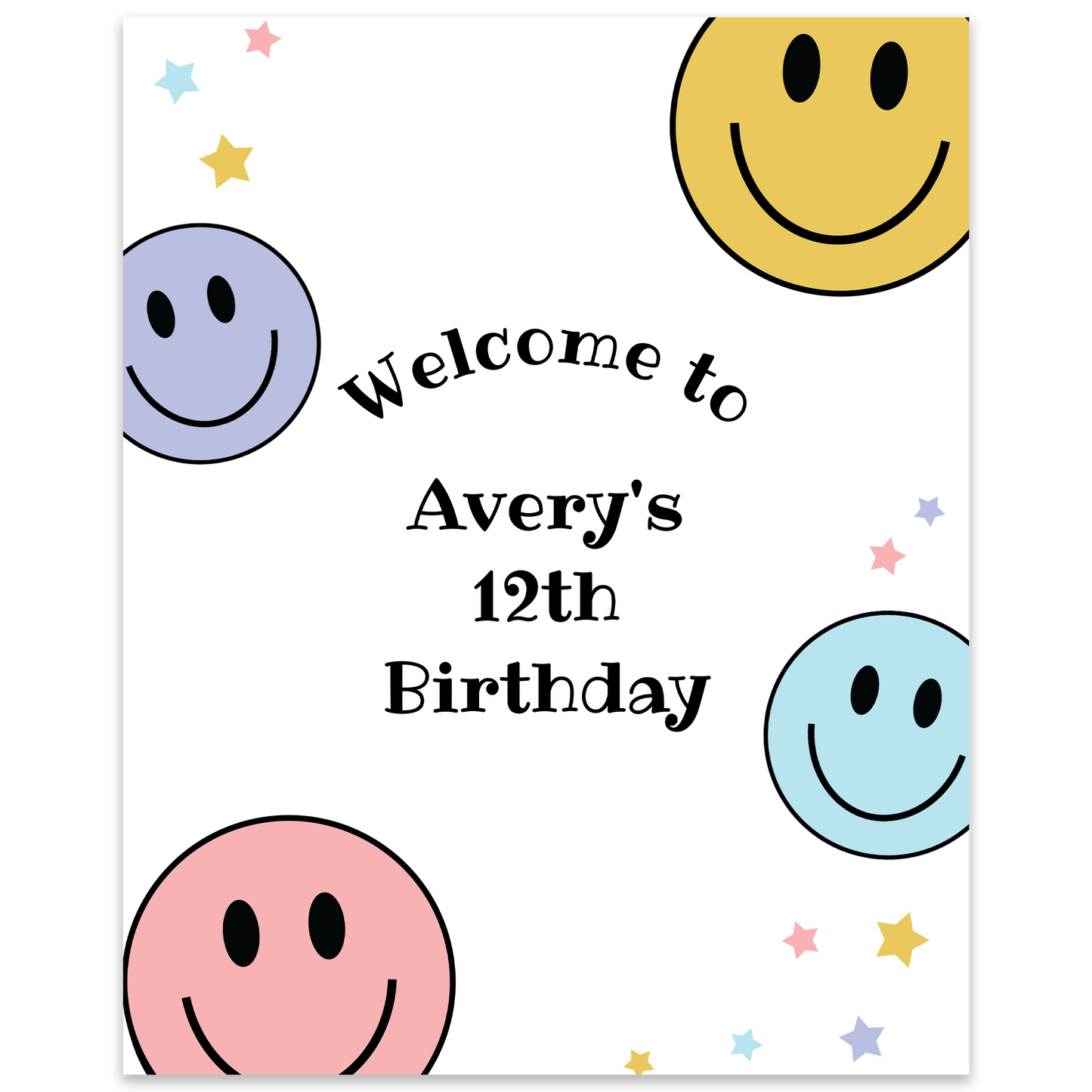 Smiley Face (Multi) Party Sign Template