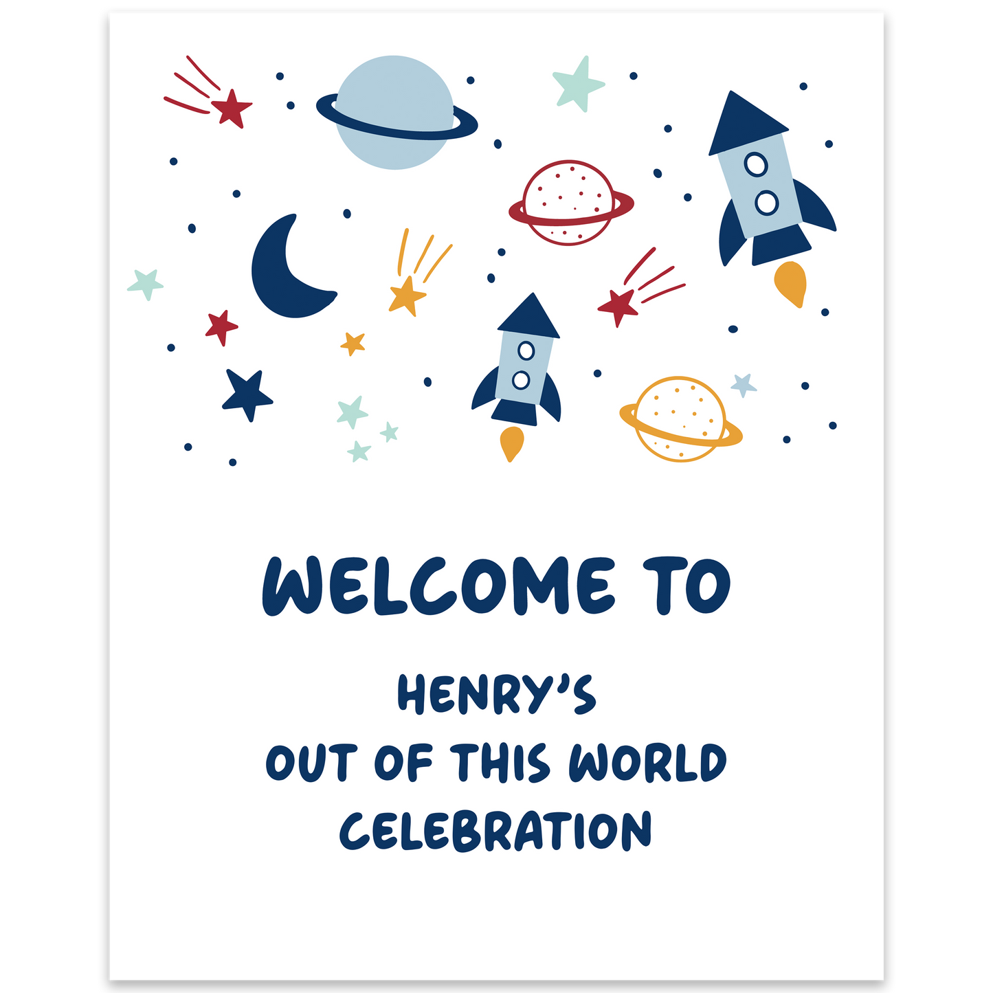Out of this World Party Sign Template