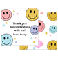 Smiley Face (Multi) Favor Tag Template
