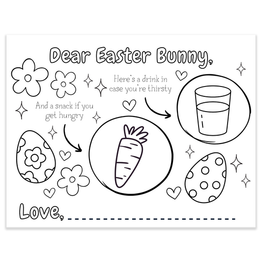 Easter Bunny Coloring Placemat Printable