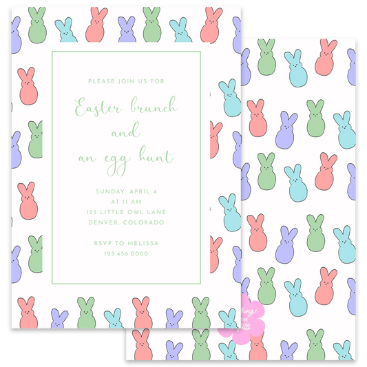 Easter Bunnies Invitation Template