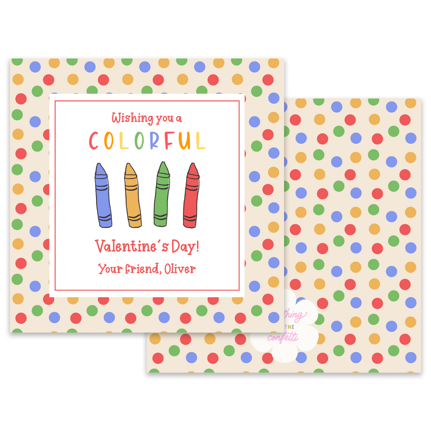 Colorful Crayons Valentine Template