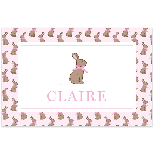 Personalized Chocolate Bunny Laminated Placemat