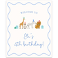 Party Animals (Blue) Party Sign Template