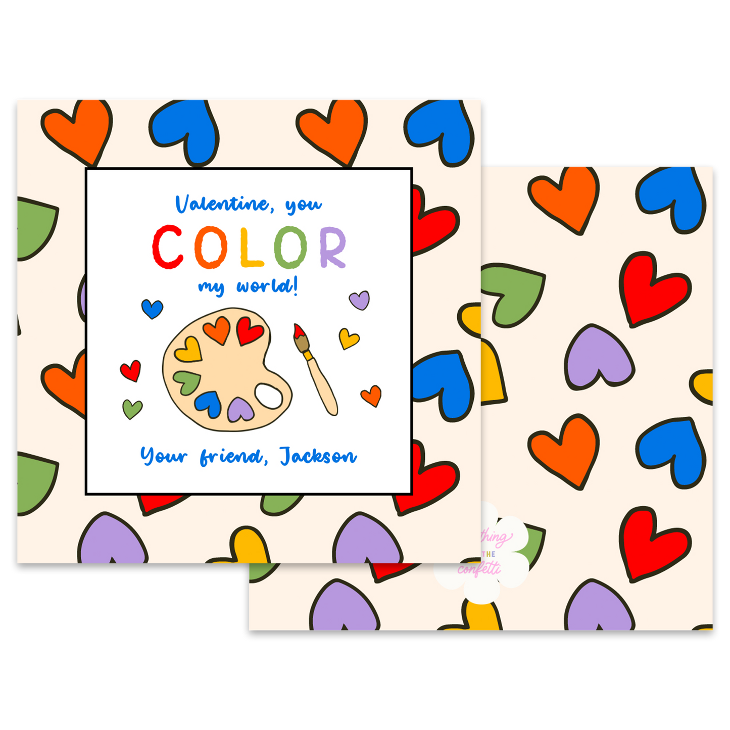 Color My World Valentine Template