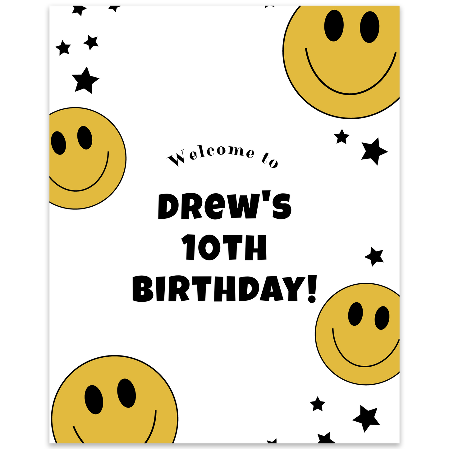 Smiley Face Party Sign Template