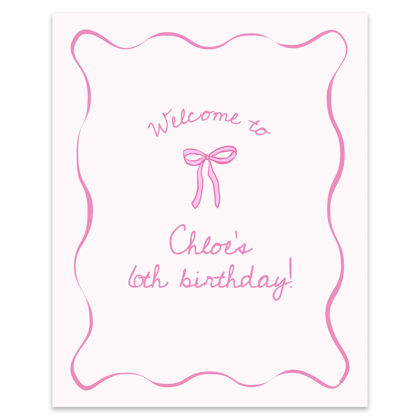 Bows Party Sign Template