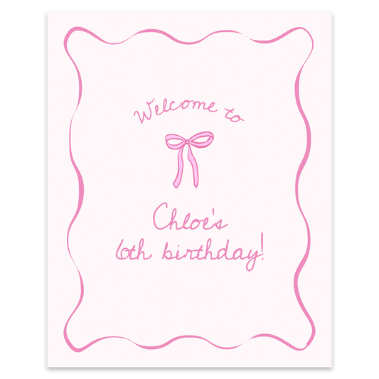Bows Party Sign Template