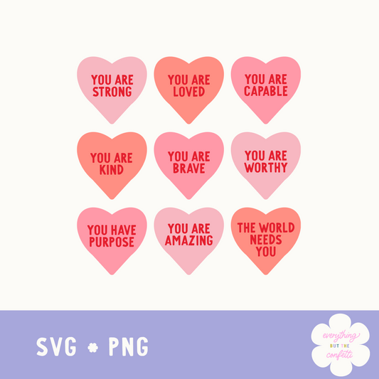 Candy Hearts (Positivity/Pink) Digital Files