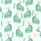"Birthday Cake" (Green) Seamless Digital Pattern