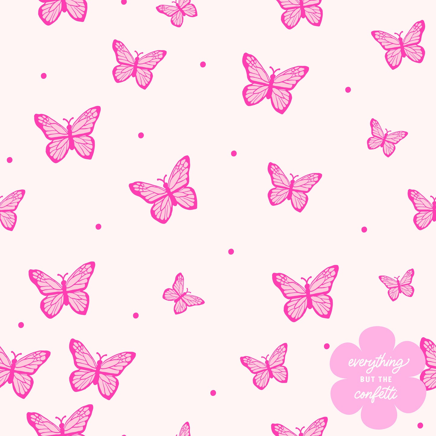 "Butterflies" (Vanilla) Seamless Digital Pattern