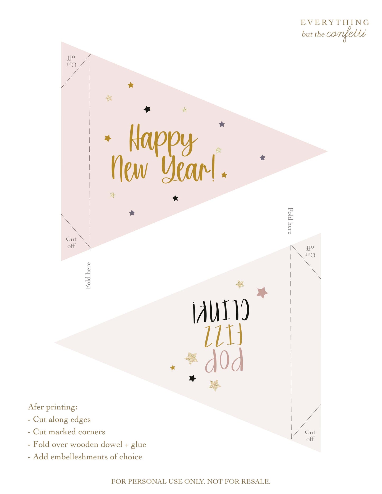 New Year's Printable Pennant Flags