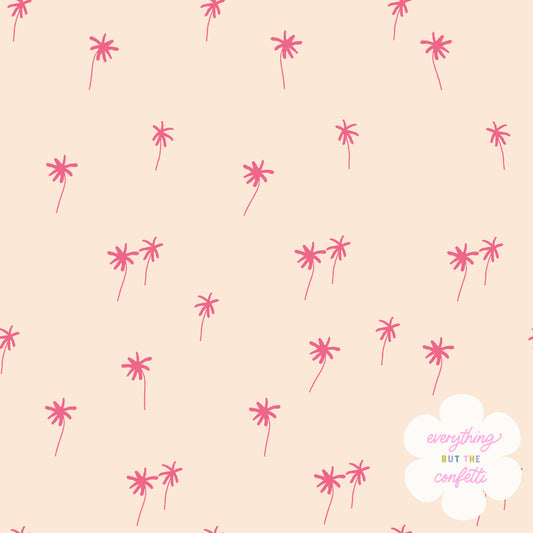 "Palm Trees" (Pink) Seamless Digital Pattern