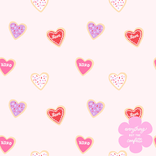 "Valentine's Cookies" (Multi) Seamless Digital Pattern