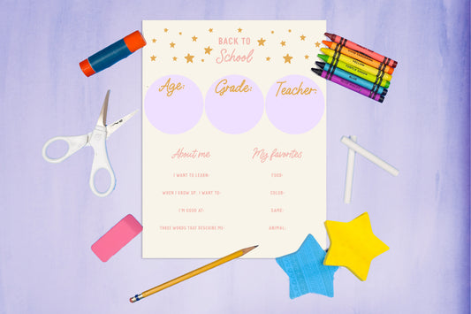 Back to School "All About Me" Printable
