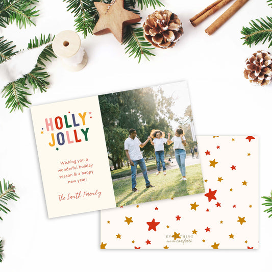 "Holly Jolly" DIY Christmas Card Template