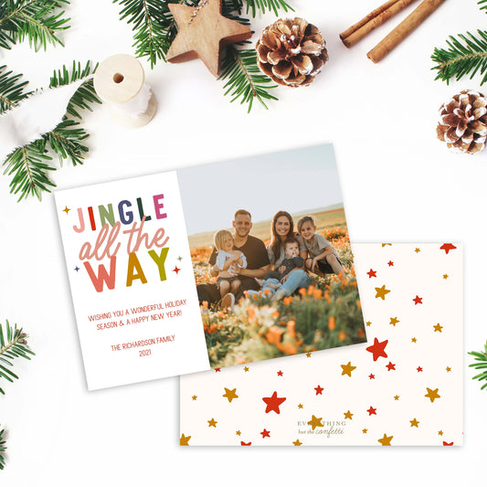 Jingle All the Way Christmas Card Template