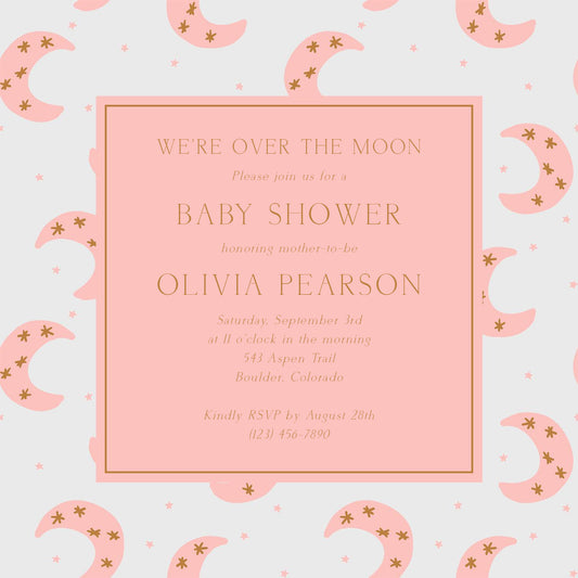 "Over the Moon" DIY Invitation Template